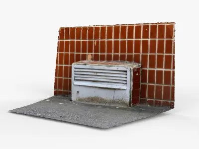 Photorealistic 3D scan of Ventilation box Air vent unit Low-poly 3D model