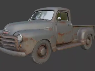 Vintage Rusty Pickup Truck 3D Model Realistic Old  3D model
