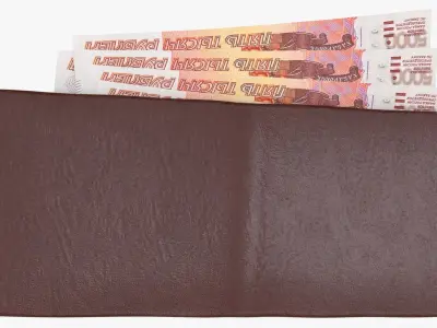 Russia 5000 Rubles Wallet Money Purse 3D model