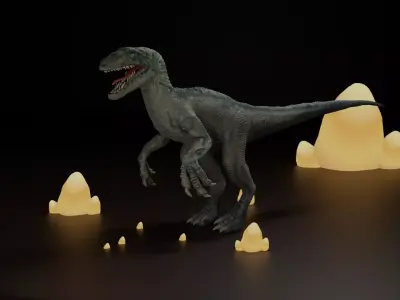 velociraptor dinosaur Free 3D model