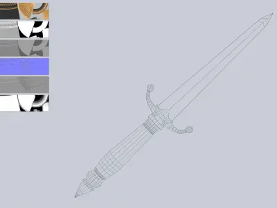 Dagger Low-poly 3D model 2
