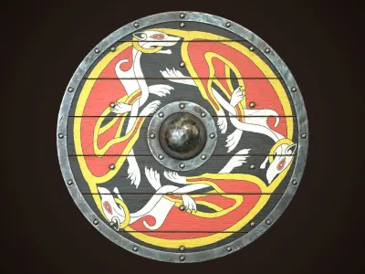 Viking Shield 24 Low-poly 3D model