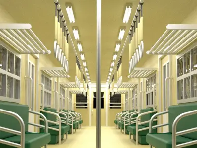 Cartoon Subway Metro Interior 3D model