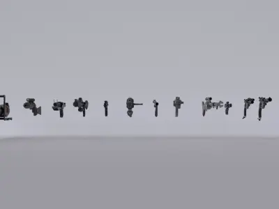 Iconic Blaster Asset Pack-High Quality-RIGGED 3D model