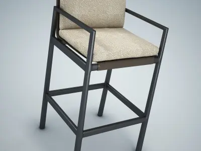 Mesa Aluminum Bar and Counter Stool  - Frame Only 3D model