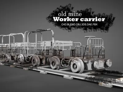 Old mine Worker Carrier 3D model