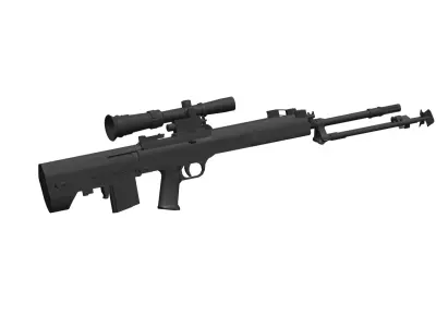 QBU-88 sniper rifle 3D model