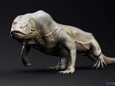 Creature -Reptile Megalania Unreal Engine Project Low-poly 3D model