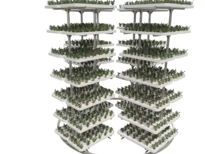 Vertical farm hydroponic 3D model purchase