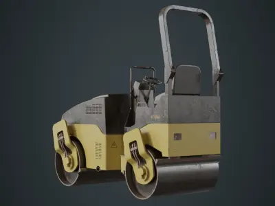 Road Roller 1C Low-poly 3D model