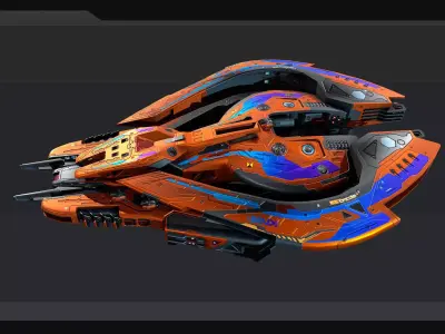 DRAKX - ALIEN Destroyer DK3 Low-poly 3D model