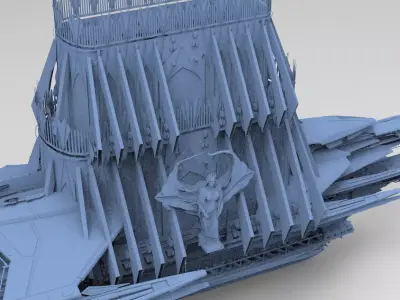King Arthur Cathedral City Ship  3D model