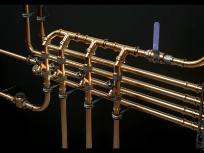 Modular Pipes Pack Vol 02 Low-poly 3D model