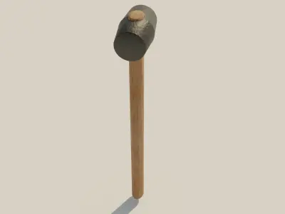Rubber mallet tool Low-poly 3D model