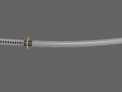 PBR Katana Japanese Sword V2 Low-poly 3D model purchase