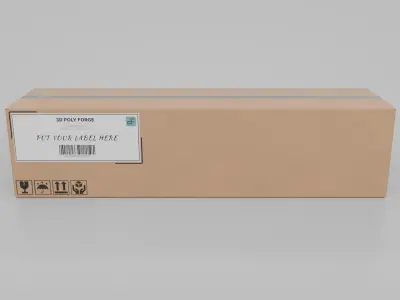 Cardboard Box R-282 - Rigged and Customizable Low-poly 3D model