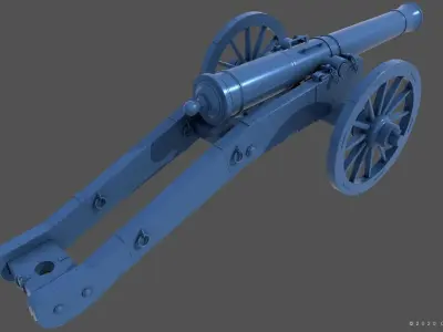 XVIII century cannon - Commercial license - 1-16 scale 3D print model