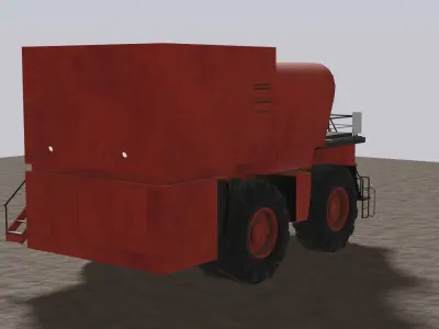 Open Pit Mine Service Truck Low-poly 3D model