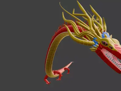 peculiar dragon Low-poly 3D model