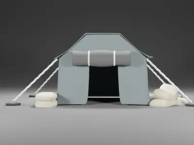 Game ready lowpoly tent Low-poly 3D model