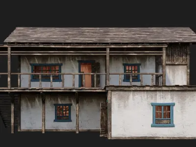 Old House Building 4K Textures GameReady 168 Low-poly 3D model