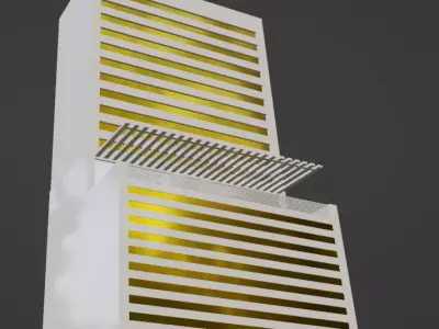 Modern Commercial Office Tower - Low Poly High-Rise 3D Model 3D model