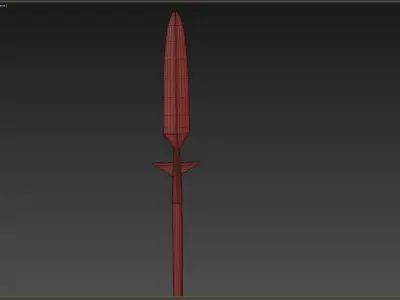 Medieval Spear Low-poly 3D model 2