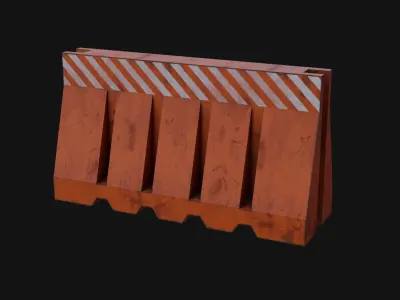 Plastic Barrier Low-poly 3D model purchase
