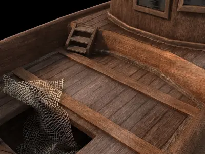 Cartoon boat Low-poly 3D model