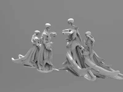 Scull Ghosts Sculptures 3 3D model