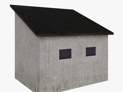 Brick Garage Low Poly Free low-poly 3D model