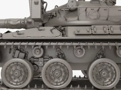 French Tank AMX-30b high-poly 3D model