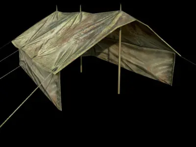 Military Tent - 2 - PBR - Textured Low-poly 3D model