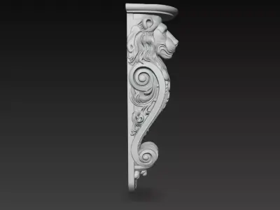 Lion Head Ornamental Wall Bracket Decorative Corbel 3D Model 3D print model