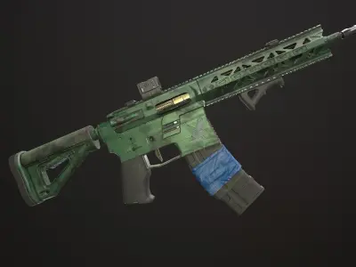 Game ready rifle ar-15 Low-poly 3D model