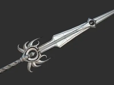 Holy Longsword Low-poly 3D model