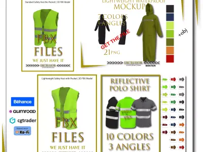  Essential Safety Workwear Bundle  FBX  OBJ   Mockups  3D model