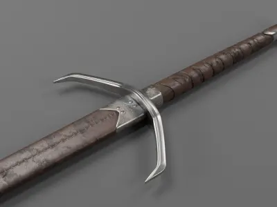 lowpoly HQ medieval sword  Low-poly 3D model