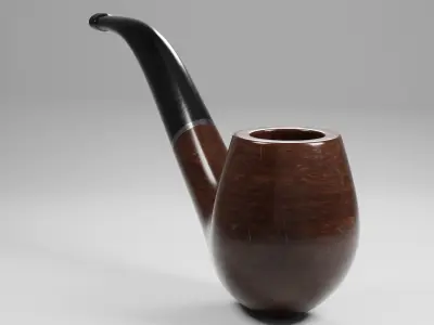 Vintage Tobacco Pipe Low-poly 3D model