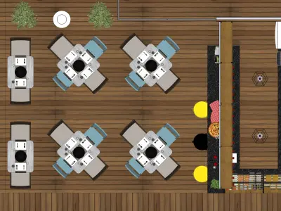 Outdoor Cafe 3D model