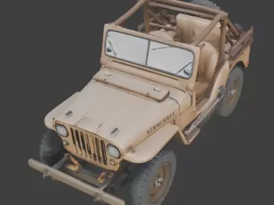 Wild West Sheriff Patrol Jeep 3d Low-poly 3D model
