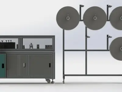 MASK MACHINE - DISPOSABLE MASK BODIES PRODUCTION 150 PCS MINUTE 3D model