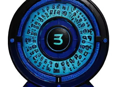 SciFi Digital Counter Display 3D model