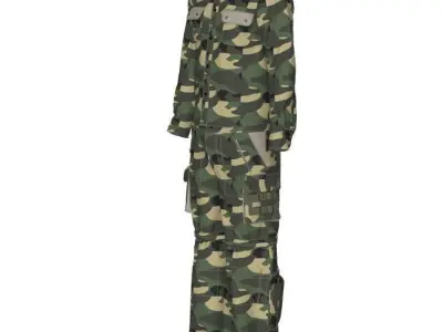 Woodland Camo Clothing Pack Low-poly 3D model