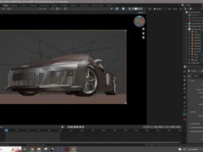Audi R8 V10 Design and Rendering Free 3D model