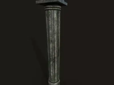 Low poly stone pillar column 3d model Free low-poly 3D model