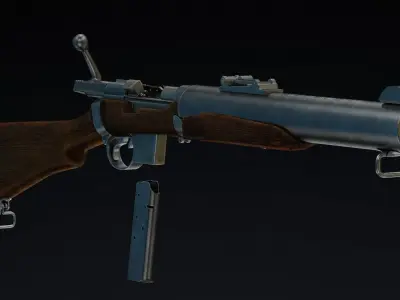 De Lisle Carbine Low Poly  Low-poly 3D model