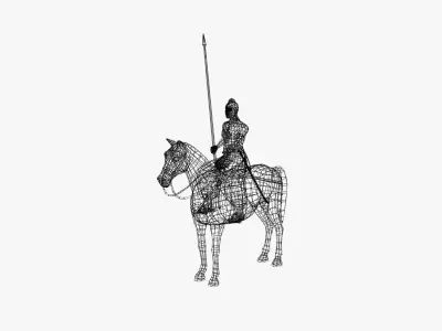 Ukrainian cossack-rider Low-poly 3D model