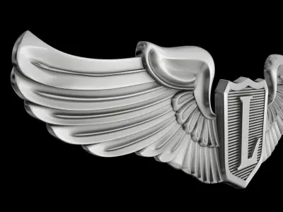 USAAF Liaison Pilot Wings Badge 3D model
