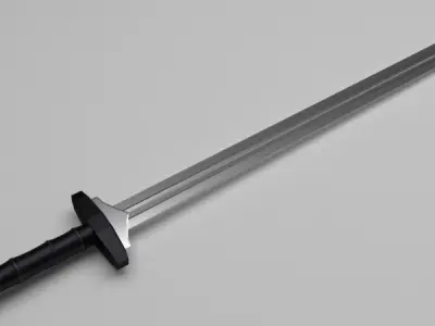 Split-Bladed Sword Low-poly 3D model